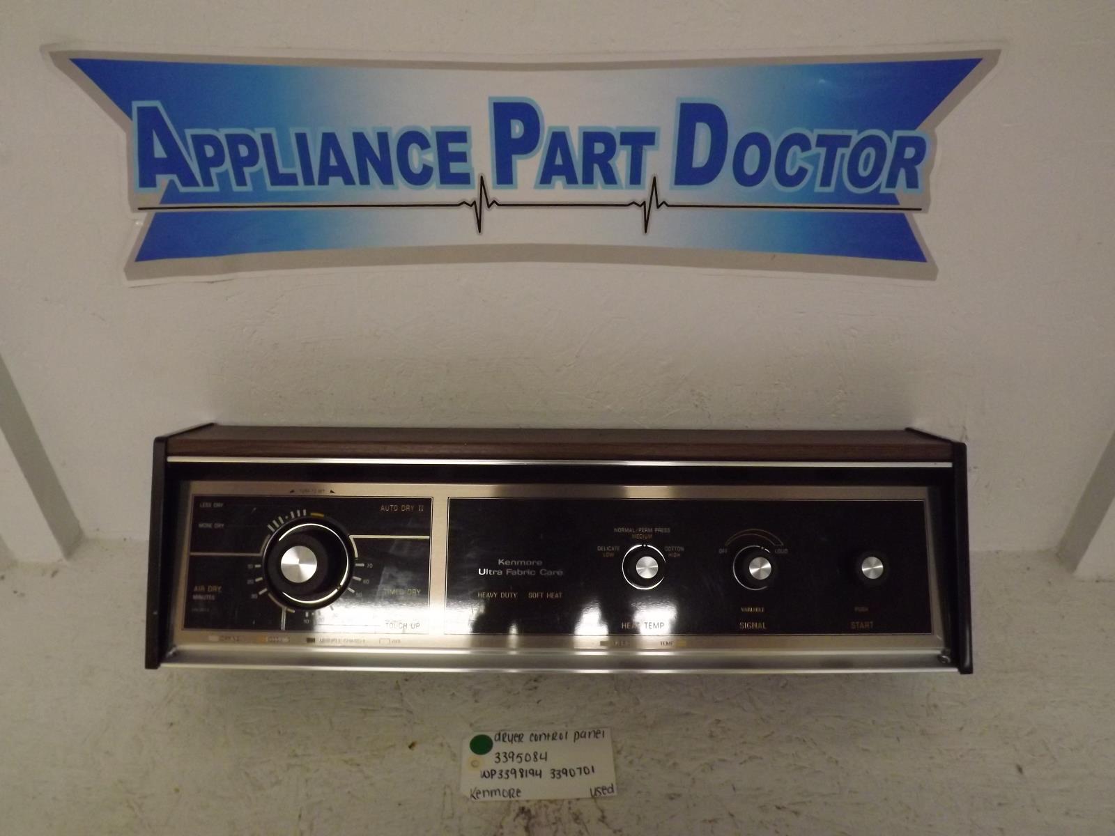 Kenmore Dryer 3395084 WP3398194 3390701 Dryer Control Panel Used Kenmore Dryer 3395084 WP3398194 3390701 Dryer Control Panel Used